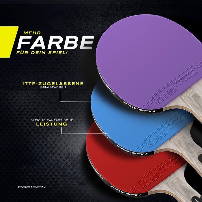 Ракетка для настільного тенісу PRO SPIN карбонова професійна, синя/фіолетова, 2 шт.
