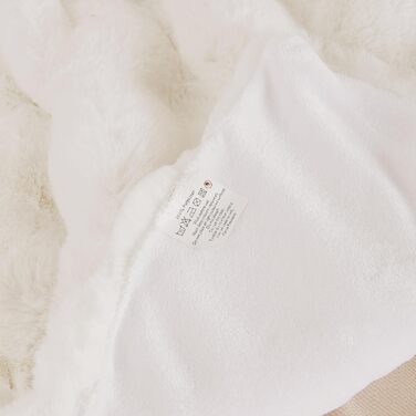 Плюшева ковдра, 150x200 см, бежевий, ковдра на диван, плюшева ковдра, ковдра зі штучного хутра, кремовий, затишна тепла ковдра, плед, флісова ковдра, ковдра для ліжка, кремовий/бежевий, 152x203 см