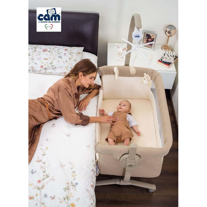 Дитяче ліжечко CAM Il mondo del bambino Дитяче ліжечко Cullami Доступні інші кольори Має функцію гойдання 8 регульованих положень висоти, Колір Бежевий
