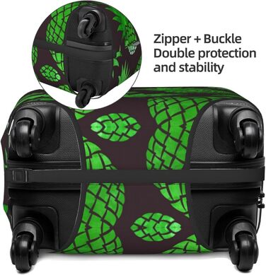 Чохол для валізи Ананасове мистецтво, міцний захист для багажу, підходить для валіз розміром 45.7 - 81.3 см, розмір XL, чорний, екстра-великий