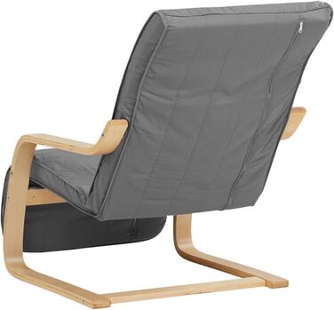 Крісло-гойдалка з функцією відкидання, крісло-гойдалка з підлокітниками, крісло для вітальні, сіра дерев&39яна оббивка, 4u 2407