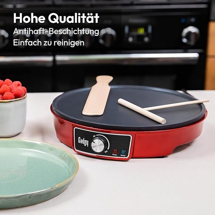 Кавоварка для млинців з антипригарним покриттям Креп діаметром 30 см Млинниця з намазувачем тіста та млинцями Млинниця для млинців, млинців, оладок одиночна