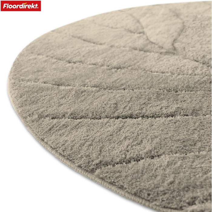 Килимок для ванної Floordirekt - Надзвичайно пухнастий та швидковисихаючий - Килимок для ванної кімнати з нековзною основою - Килимок для ванної Килимок для душу (Maris) (Слонова кістка, круглий 120 см)