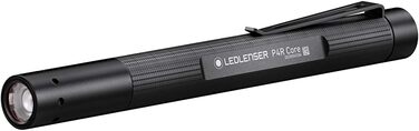 Світлодіодний ліхтарик Ledlenser P4R Core, 200 люмен, акумуляторна літієва батарея, фокусування, три рівні яскравості, дальність променя 95 м, USB-кабель для зарядки та кліпса, ліхтарик, чорний