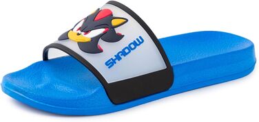 Дитячі сині шльопанці Sonic The Hedgehog Повсякденне взуття з Соніком та Шедоу Мультяшні обличчя персонажів без рукавів Зручні літні сандалі Повсякденні аксесуари для хлопчиків 33 EU