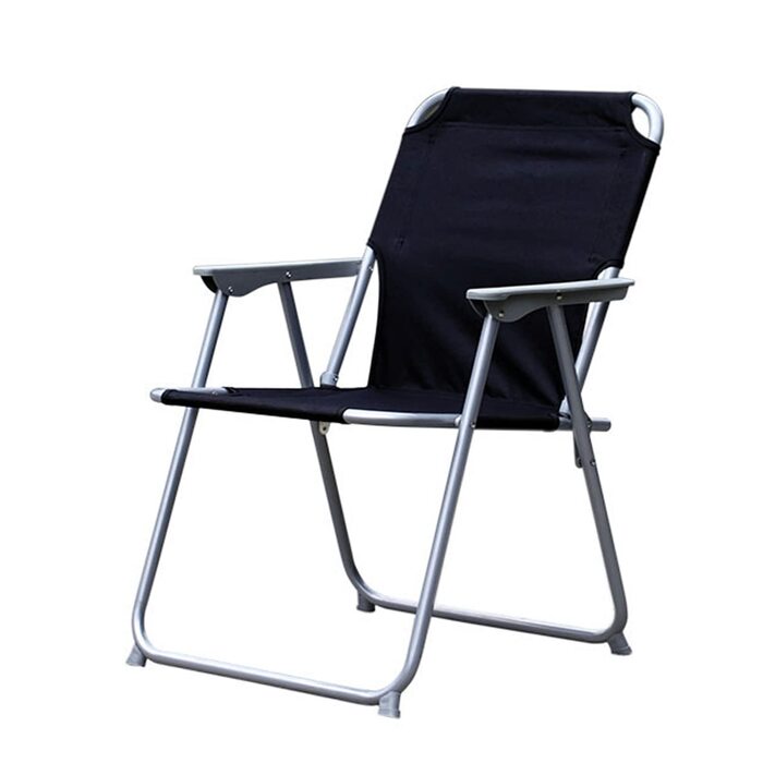 Крісло для кемпінгу Mojawo, розкладне крісло, тканина, оксфорд, чорний розкладне крісло, крісло рибалки, крісло директора, рибальське крісло, металеве, Ш 53 x Г 46 x В 74 см