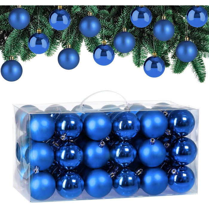 Різдвяні кульки 54 шт сині Deuba