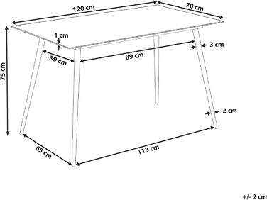 Обідній стіл Beliani із загартованого скла з глянцевою стільницею, мармуровим ефектом та золотими ніжками Mulga.