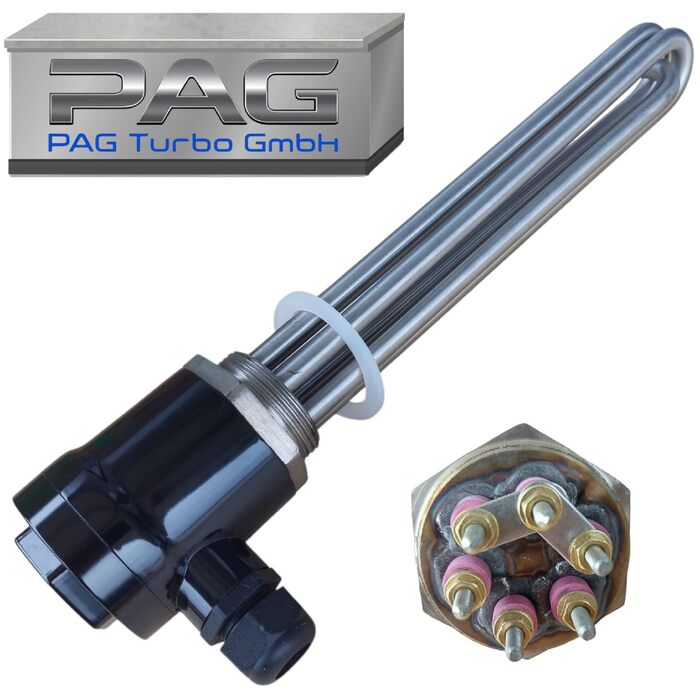 Електричний нагрівальний елемент 400 В з кришкою та захистом від натягу кабелю 3 кВт - 4,5 кВт - 6 кВт - 9 кВт - 12 кВт (6 кВт (3x2 кВт))