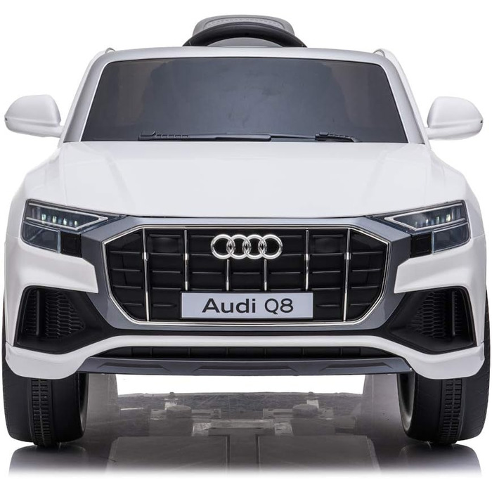 Дитячий електромобіль Audi Q8 - ліцензійний акумулятор 12В та 2 двигуни - 2,4ГГц MP3 шкіра Єва (Біла) Біла