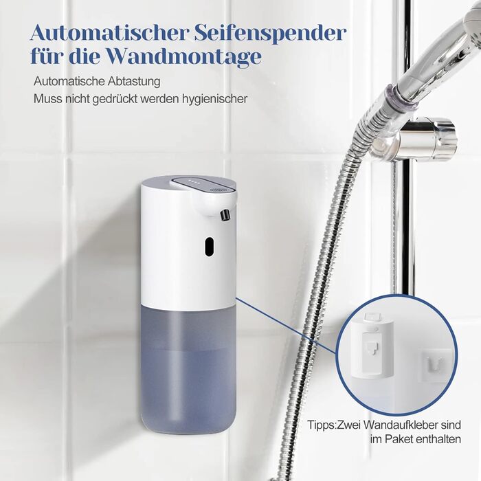 Автоматичний дозатор мила, настінний електричний безконтактний сенсорний дозатор мила HOHAOO 400 мл для кухні, офісу, школи, готел