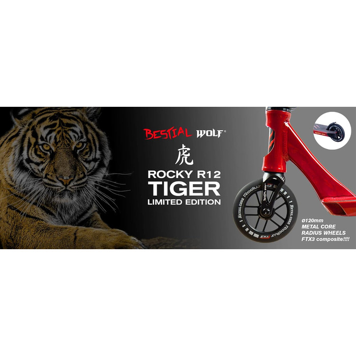 Звірячий вовк Rocky R12 Повний самокат Самокат для фрістайлу Самокат для трюків Самокат для трюків Професійний самокат Сильний сам