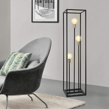 Торшер Groningen 3-Light 140 x 30 x 30 см Торшер для вітальні металевий чорний і латунний кольори