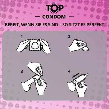 Презервативи TOP Ribbed & Dotted, рельєфні, 53 мм, 40 шт