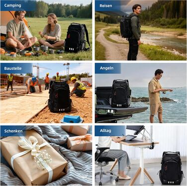 Рюкзак-холодильник для кемпінгу, місткість 24 літри, ізольований рюкзак для пікніка, водонепроникний рюкзак-холодильник, герметична портативна м&39яка сумка-холодильник для пляжу, подорожей, пікніка, чорний