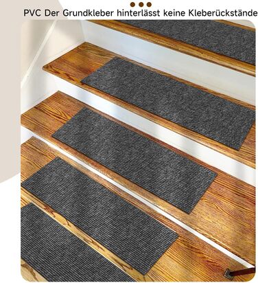 Сучасні килимки для сходів, комплект з 5 шт. , 20x70 см Килимки для сходів у приміщенні, 5 шт. , самоклеючі Захист сходів, килимове покриття для сходів у приміщенні для дітей та людей похилого віку