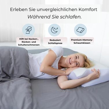 Подушка для шиї DreamSleepz - Ергономічна подушка для зняття болю в шиї та плечах, з піною з ефектом пам&39яті (чорна)