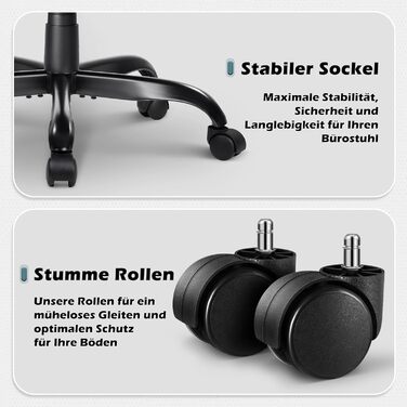 Ергономічне офісне крісло Waleaf з високою спинкою та функцією гойдання, відкидні підлокітники, регульоване по висоті поворотне крісло з колесами для офісу, дому, чорне