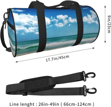 Спортивна сумка, дорожня сумка, пляжна сумка, білий принт Хмарки, сумка для подорожей на ніч, чорна, універсальний розмір, сумка для подорожей