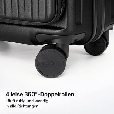 Валіза розширювана, жорсткий корпус, верхнє відкриття, компресійні ремені та додатковий простір Міцна, стійка до подряпин, легка (Чорна, L-65см) L-65см Чорна