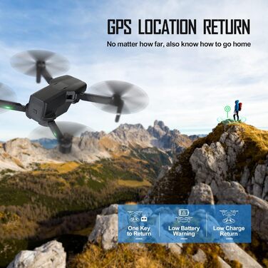 Дрон HHD з камерою 4K для дорослих початківців, SD-карта на 32 ГБ у комплекті, 3-осьовий стабілізатор, передача відео на 10000 фут