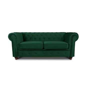 Диван Sofnet Chesterfield Asti 2-місний, комплект 2-місних диванів, комплект диванів, диван з дерев&39яними ніжками, м&39який диван - Glamour Design, велюр (темно-зелений (оксамит 78))