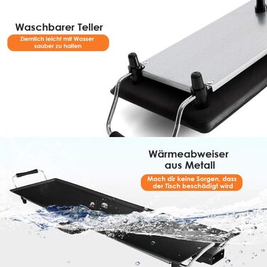 Гриль COSTWAY Teppanyaki 90x23см, електрична сковорода 1800 Вт, електричний гриль з антипригарним покриттям, 6 дерев'яних лопаток і кільце для яєць, що не прилипає, стіл гриль регулюється температурою