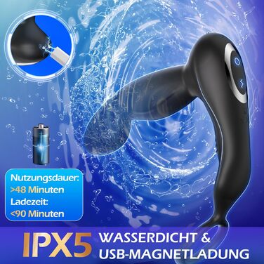 Фалоімітатор для чоловіків Defomy, з вібрацією простати та ерекційним кільцем, 9 режимів вібрації