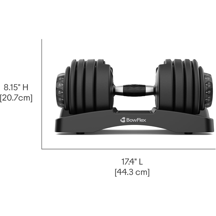 Серія регульованих ваг Bowflex SelectTech Компактна система гантелей та гір заліза 52, 90, 552i, 1090i та 840 для силових тренувань вдома НОВИНКА Одинарна гантель 52 (224 кг)