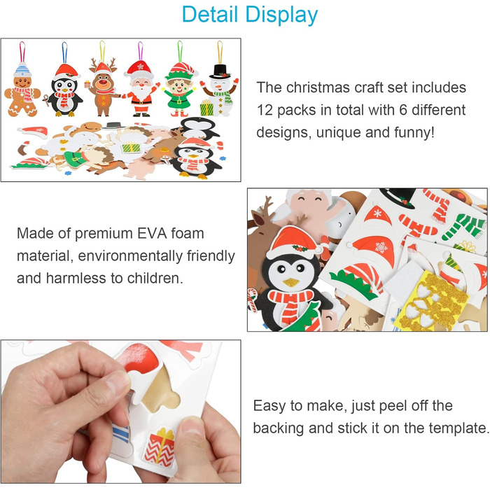 Набір для творчості LAMEK, 12 шт., різдвяні фігурки EVA