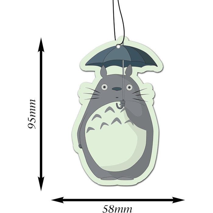 Автомобільний ароматизатор-дерево 2в1, освіжувач повітря, автоароматизатор Аніме Ghibli, Мій сусід Тоторо, Funny Funny (Black Ice)