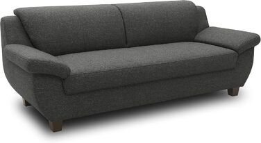 Колекція Панама, 3-місний диван, 3-місний диван, комплект, 3-2-1, антрацит, 207 см, 3-місний антрацит