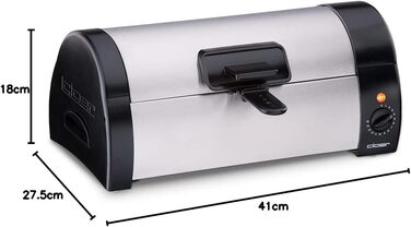 Хлібобулочний бейкер для випічки булочок, тортів або дріжджових частинок 570 Вт, матовий корпус з нержавіючої сталі, 3080
