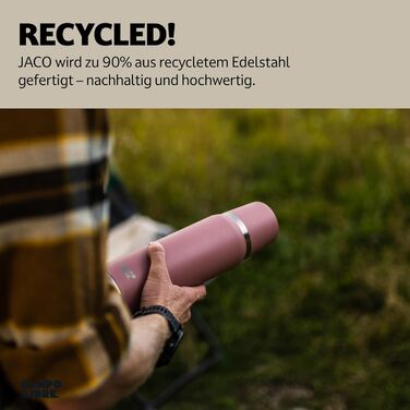 Термос Jaco 1 л, 750 мл, 500 мл Термос з чашкою Наш термос зберігає напої гарячими щонайменше 24 години Двостінна ізольована колба на 100 герметична та виготовлена з переробленої нержавіючої сталі. Moos Green 1000 мл