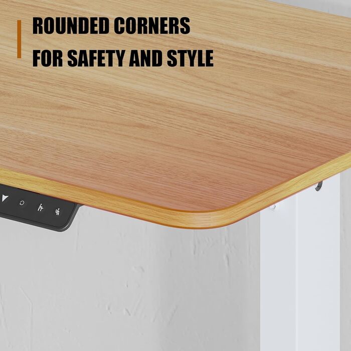 ПОВНИЙ СТІЛЬНИК Стіл з регульованою висотою 110x60 см Електричний стіл стоячи Стіл з регульованою висотою стоячи Стіл сидячи та стоячи з функцією пам&39яті (клен) Білийклен 110 x 60 см