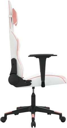 Ігрове крісло, біла та рожева штучна шкіра, офісне крісло, ігрове крісло, обертове крісло, стілець для столу - 3143696