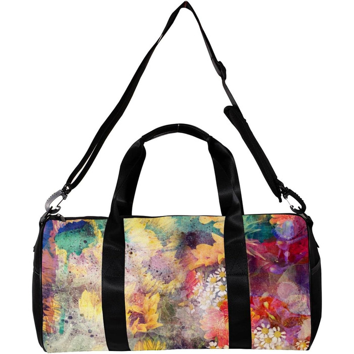 Спортивна сумка, маленька дорожня сумка, сумка для йоги, акварелі та квітів, сумка для фітнесу на відкритому повітрі, ручна поклажа