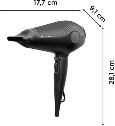 Фен для волосся Rowenta UltraSilence CV6430F0 надтихий, 2100 Вт, іонізація, компактний та легкий дифузор