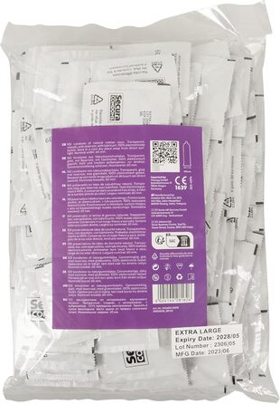 Презервативи Secura Extra Large 100 - 100 широких презервативів для чоловіків без гормонів, прозорі