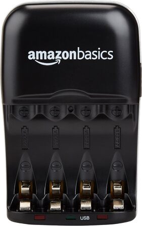 Зарядний пристрій Storeo Basics для акумуляторних Ni-MH акумуляторів типу AA/AAA та USB-пристроїв попередньо заряджені акумуляторні Ni-MH акумулятори типу AAA (1000 циклів, типово 800 мАг, 1,2 В, мінімум 750 мАг) 8 шт.