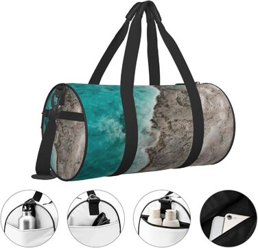 Спортивна сумка, дорожня сумка, стильний принт для пляжу, сумка на нічліг, чорна, універсальний розмір, сумка для подорожей