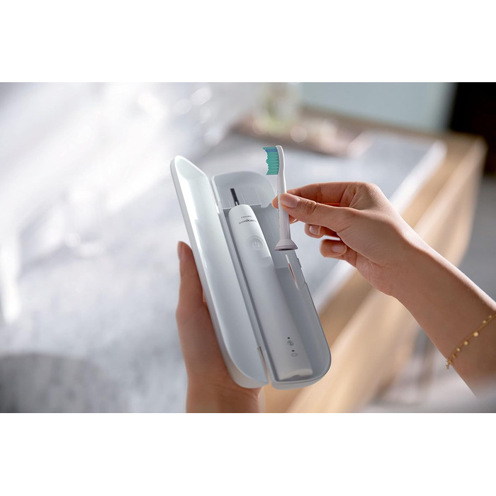 Електрична зубна щітка Philips Sonicare Sonic серії 3100 із вбудованим датчиком тиску, SmarTimer і QuadPacer, HX3673/13 біла
