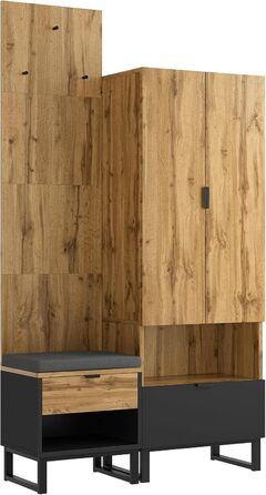 Шафа для одягу KecDuey з лавкою для взуття та подушками, шафа для передпокою, вішалка для аксесуарів спереду, висувні ящики та рег