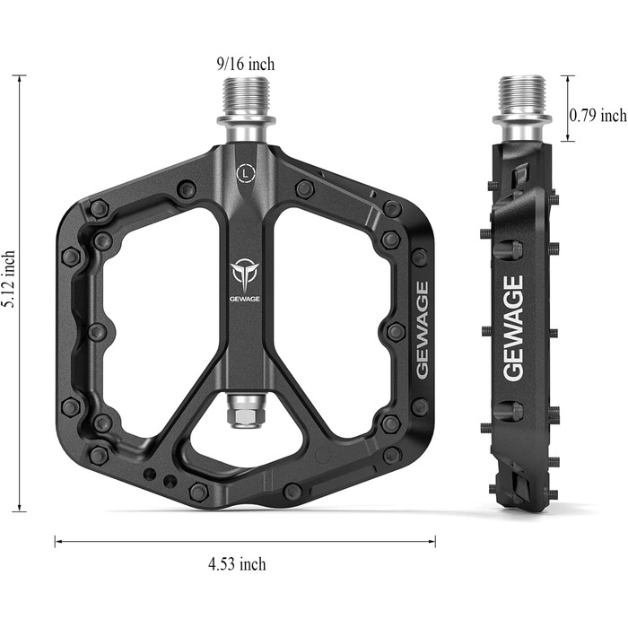 Педалі GEWAGE MTB з нейлоновою платформою, чорний