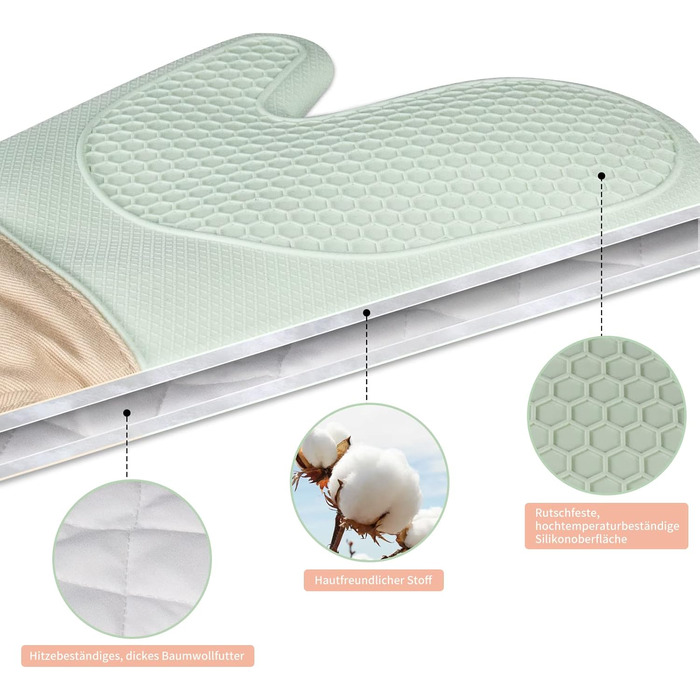 Рукавички для духовки Рукавички для духовки протиковзкі з термостійкими рукавичками для випічки - Набір з 6 кулінарних рукавичок П