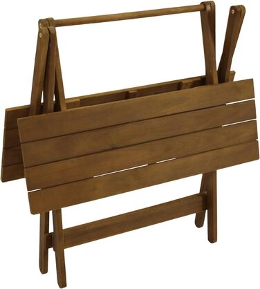 Складаний садовий стіл DEGAMO Bahia 90x60 см, коричневий колір акації, олійний, для вулиці, сертифікований FSC