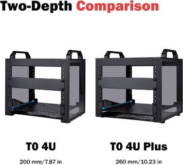 Серверна стійка GeeekPi 4U, 10-дюймова мережева стійка для серверів, мережевого та аудіо/відео обладнання, кріплення для стійки DeskPi RackMate T0 Plus, глибина 260 мм, чорний колір, 4U x 10,23&quot x Ш