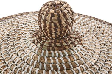 Кошик Kobolo TAIPAN зі зміями та морською травою Ø 42 см, В 45 см Кошик ручної роботи з кришкою бежевого кольору Кошик для білизни Декоративний кошик Виготовлений з натурального матеріалу для білизни, іграшок та журналів