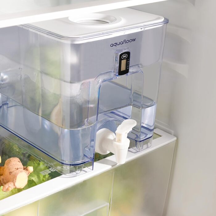 Фільтр для води Aquafloow XXL 9,5 л, фільтр усе в 1, диспенсер для води з краном і фільтром, диспенсер для фільтра для води - Зменшення води, хлору, води та рідин у водозбірнику