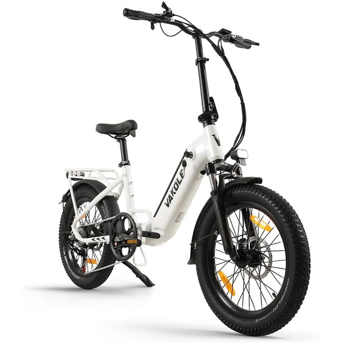 Складаний електровелосипед VT4 20 дюймів з акумулятором 36 В 13 Аг, 20x3,0 дюйми, шини для фетбайка, електровелосипед, що відповідає стандартам ЄС, для чоловіків та жінок, білий